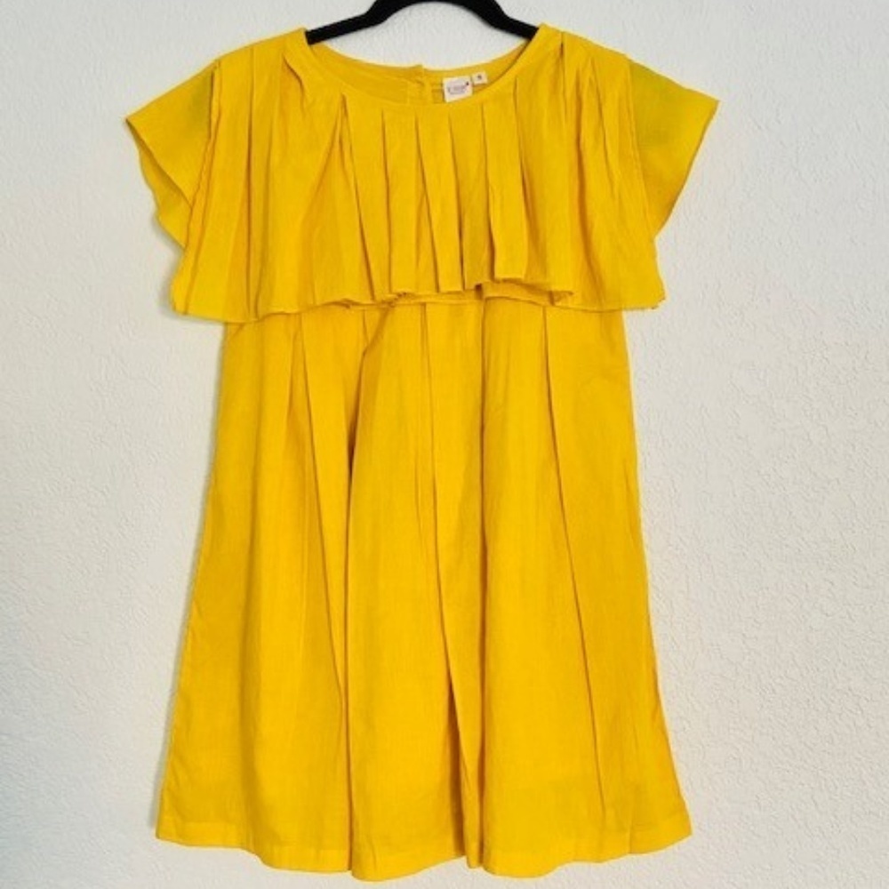 🍍 Yo Baby NWT Yellow Pleated Back Button Dress 9